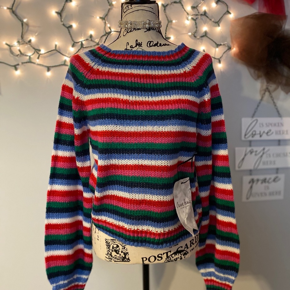 Multicolored striped knit sweater
